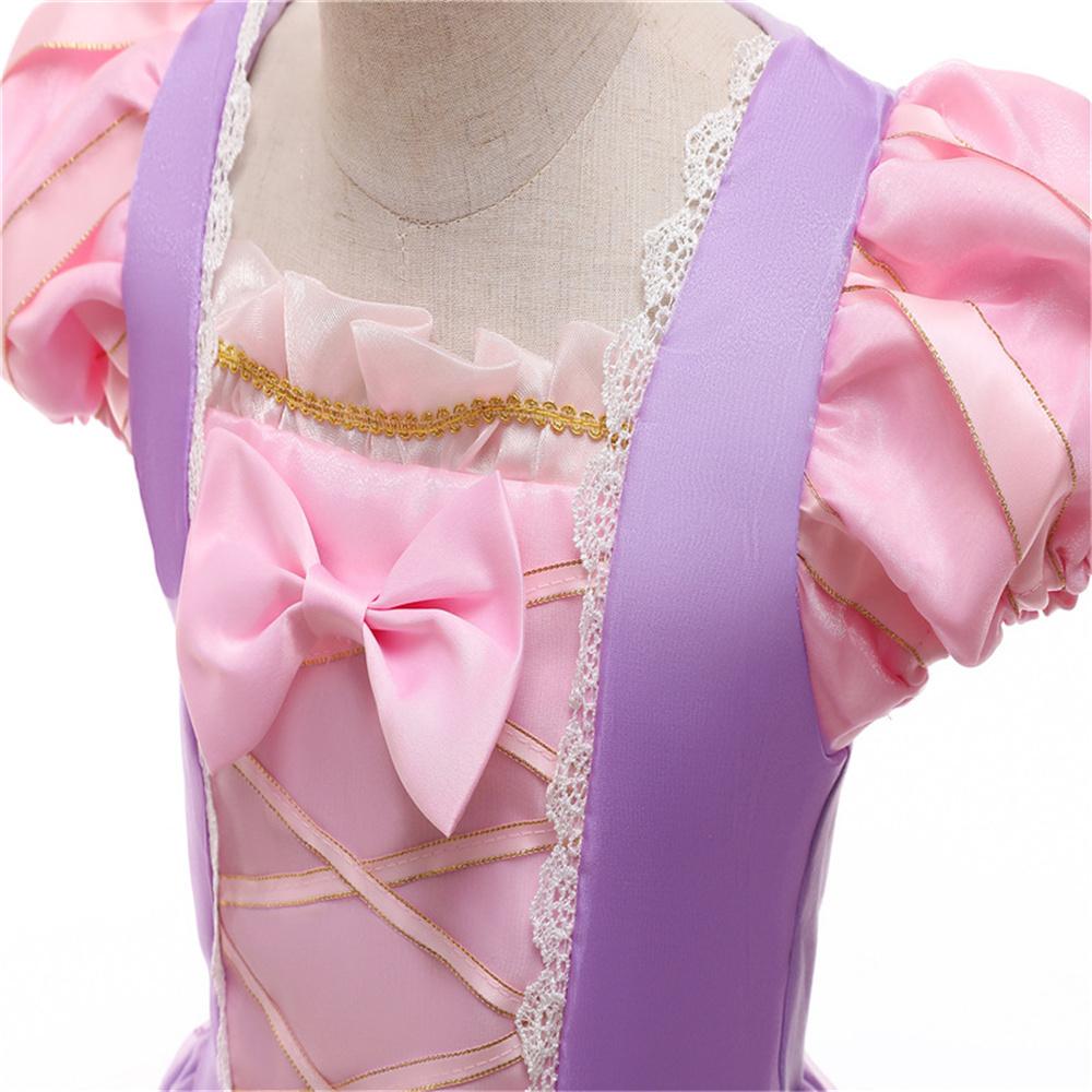 Girls Bow Decor Short Sleeve Prom Princess Dress wholesale toddler clothing