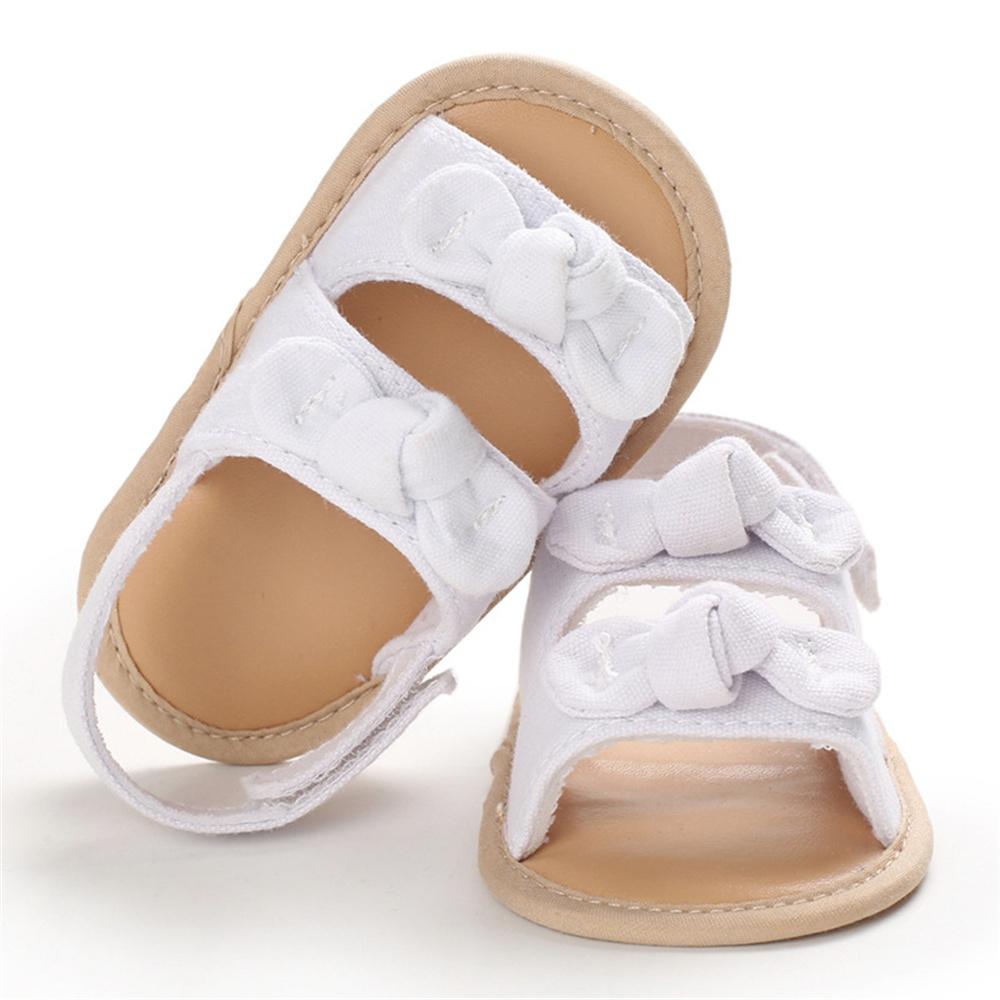 Baby Bow Decor Striped Magic Tape Sandals Children Wholesale Shoes