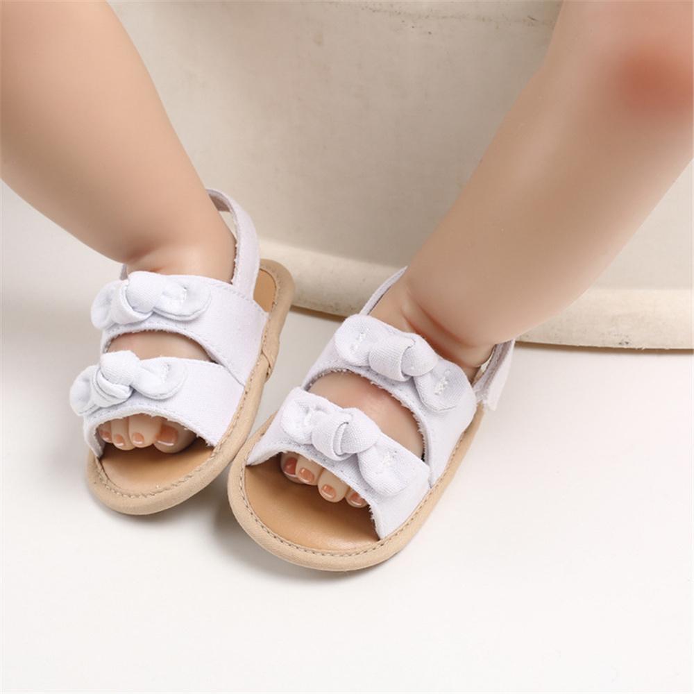 Baby Bow Decor Striped Magic Tape Sandals Children Wholesale Shoes