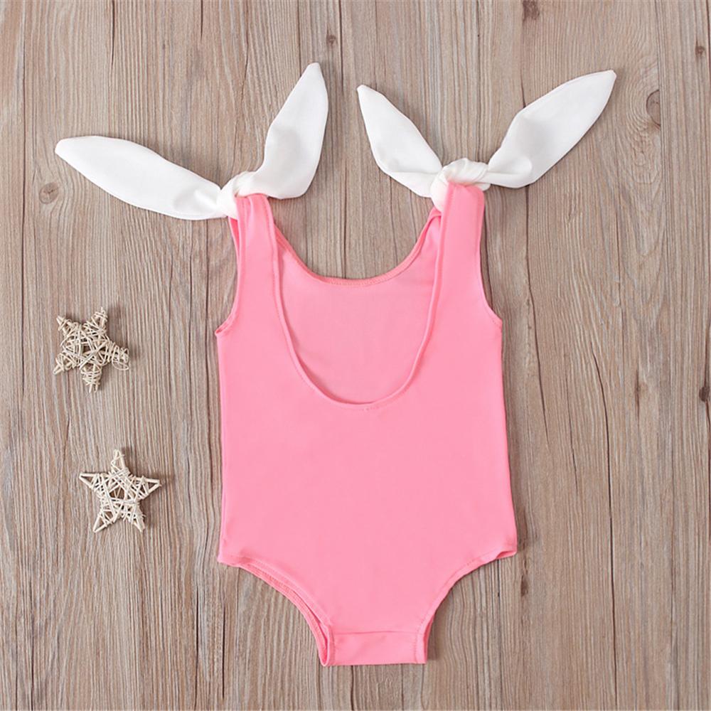 Girls Bow Decor Swimwear Toddler One Piece Swimsuit