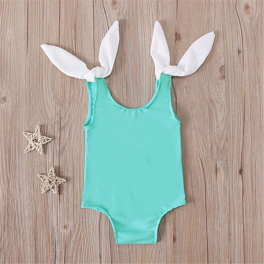 Girls Bow Decor Swimwear Toddler One Piece Swimsuit