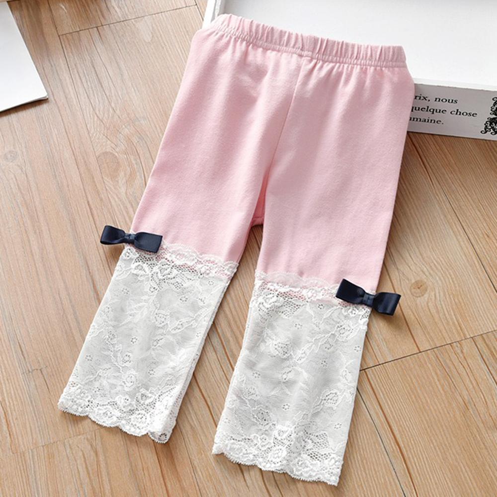 Girls Bow Lace Splicing Pants trendy kids wholesale clothing