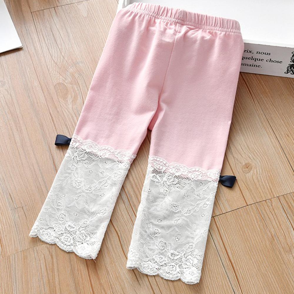 Girls Bow Lace Splicing Pants trendy kids wholesale clothing