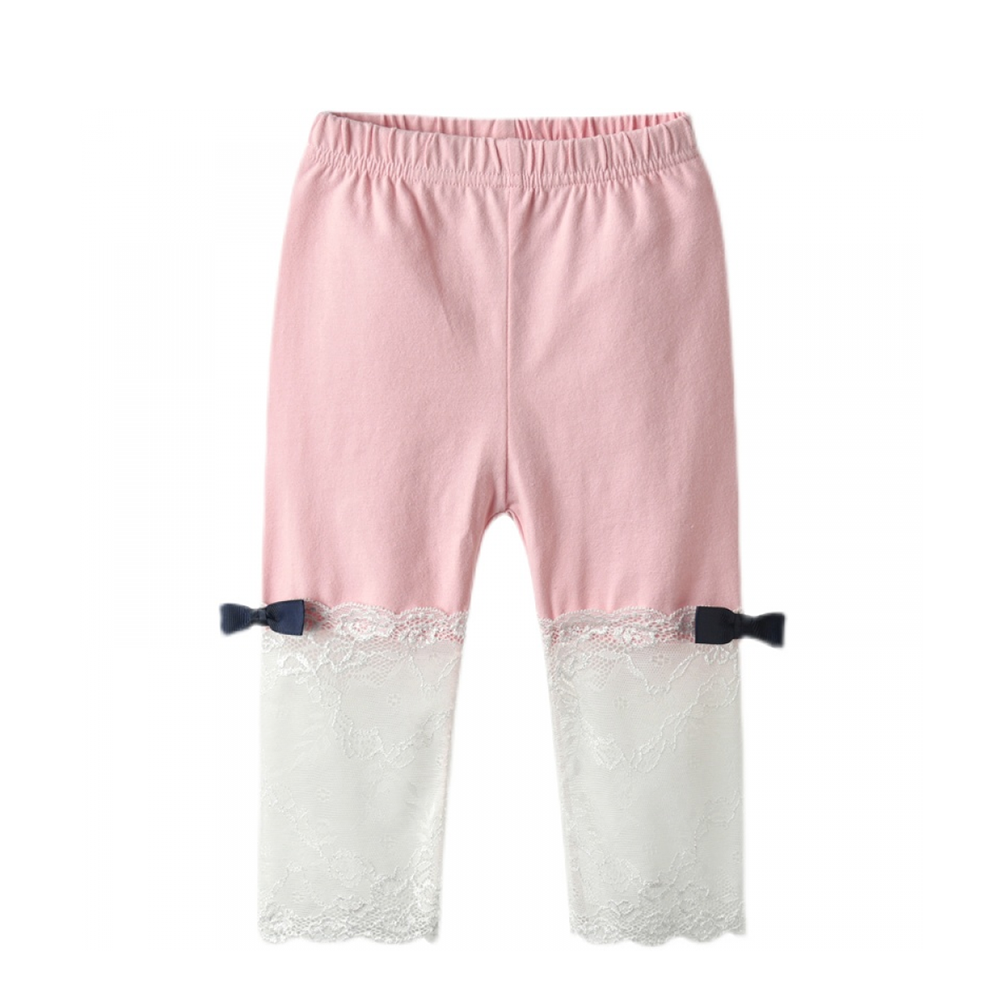 Girls Bow Lace Splicing Pants trendy kids wholesale clothing