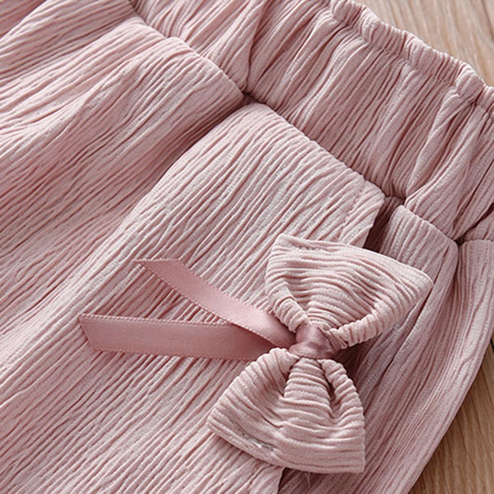 Girls Bow Solid Color Pants trendy kids wholesale clothing