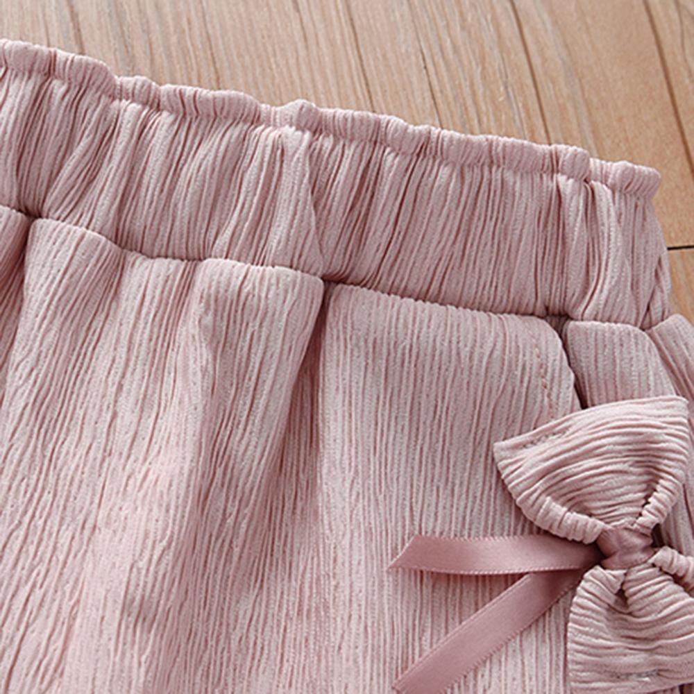 Girls Bow Solid Color Pants trendy kids wholesale clothing