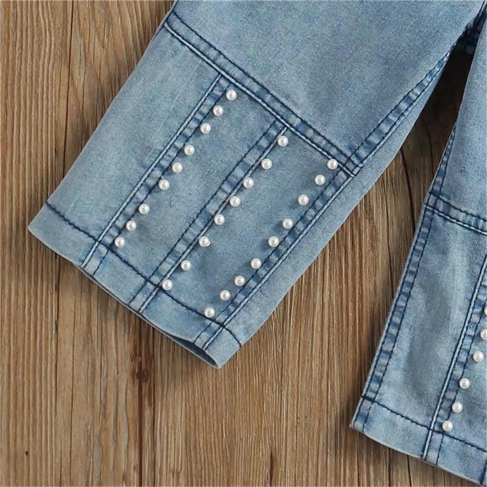 Girls Bow Solid Sling Top & Beading Jeans Kids Clothing Vendors