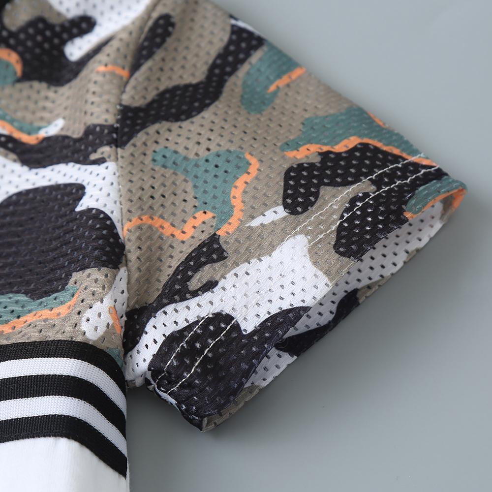 Boy'S Suit Summer New Children'S Male Treasure Short-Sleeved Camouflage Contrast Short-Sleeved Two-Piece Shorts Wholesale Boy Clothes