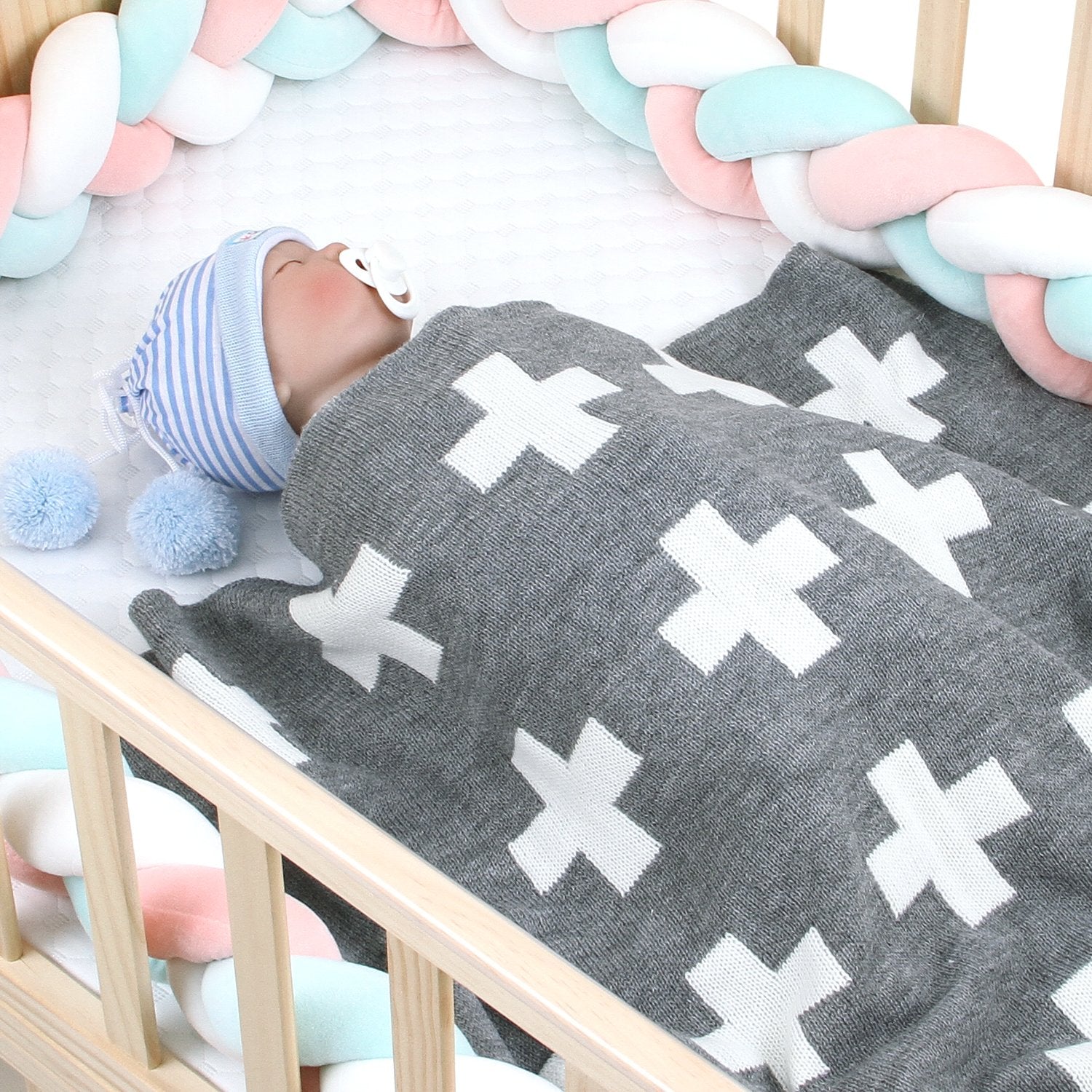 Boys And Girls Knitted Cross Tower Blanket Baby Stroller Cover Quilt Baby Wholesale Clothing