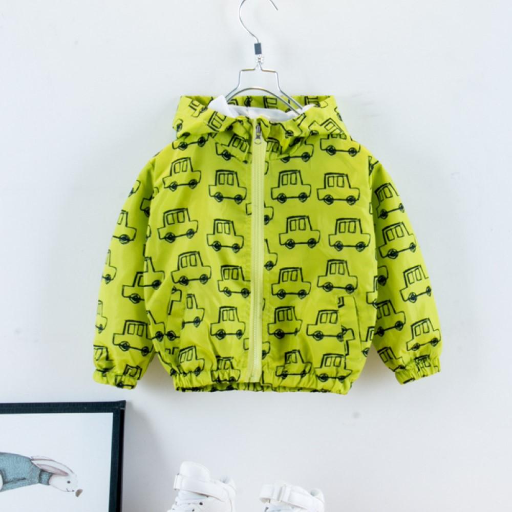 Boys Cartoon Car Long Sleeve Printed Jacket Boy Clothing Wholesale