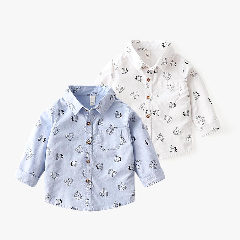 Boys Cartoon Print Shirt Long-Sleeved Top Wholesale Childrens Clothing