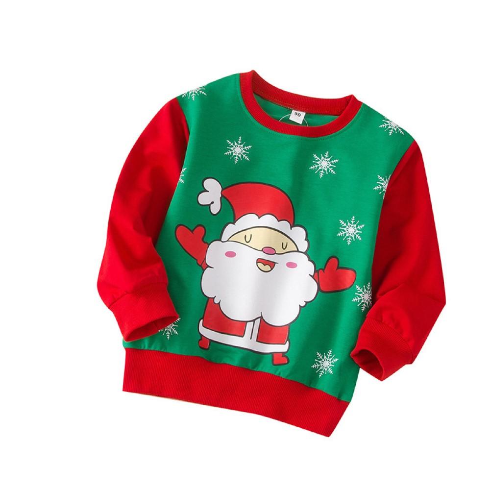 Boys Christmas Santa Claus Printed Top Boys Clothes Wholesale