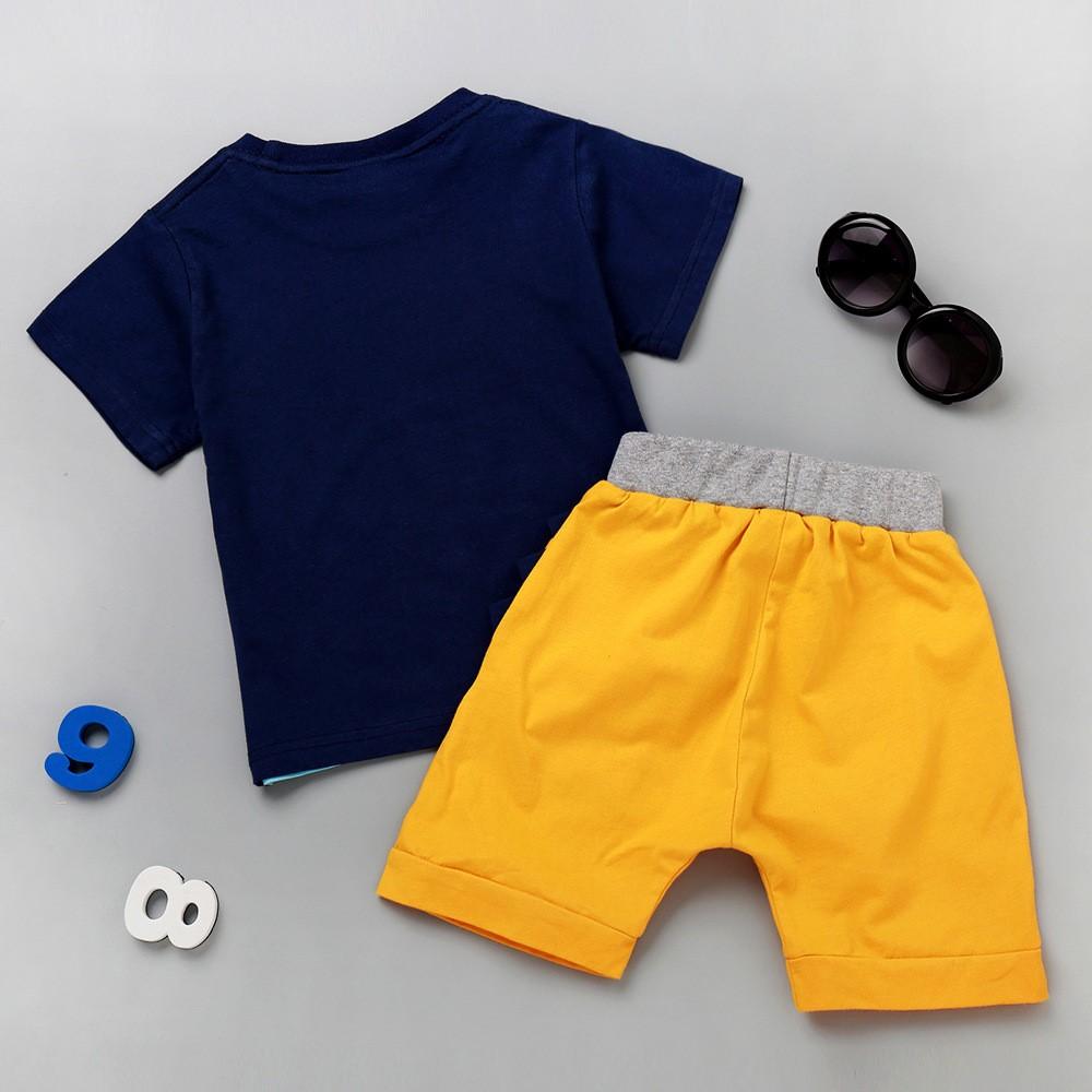 Boys Summer Boys Cartoon Dinosaur Print Crew Neck Short Sleeve T-Shirt & Shorts Kids Clothing Suppliers