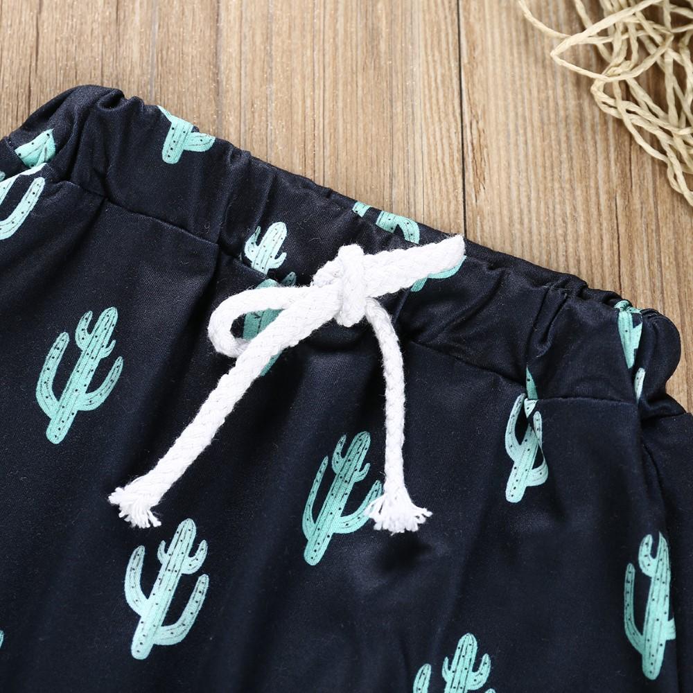 Boys Summer Boys' Cactus Printed Short Sleeve T-Shirt & Pants Wholesale Toddler Boy Clothes