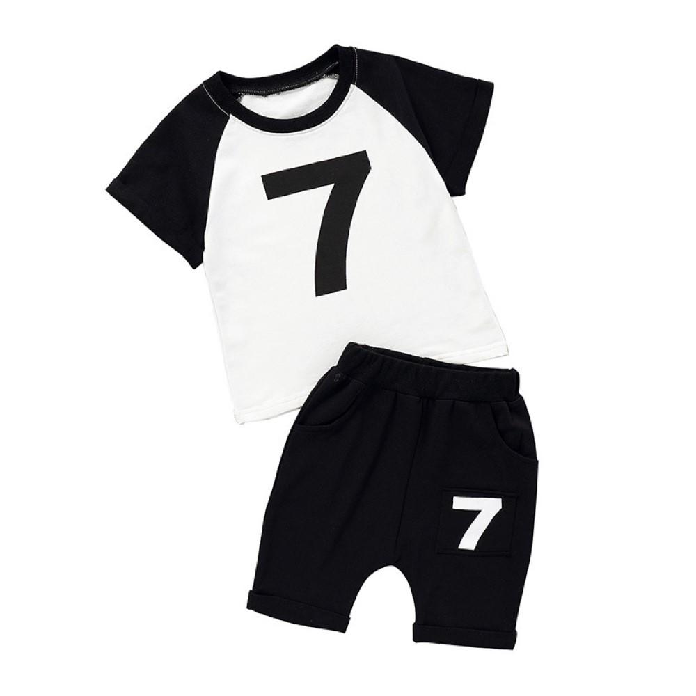 Boys Summer Boys' Digital Printed Round Neck Short Sleeve T-Shirt & Shorts Little Boy Boutique Wholesale