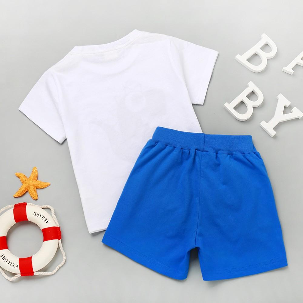 Boys Summer Boys' Dinosaur Print Short Sleeve T-Shirt & Shorts Wholesale Kidswear