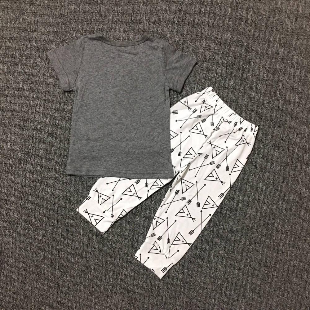 Boys Summer Boys' Letter Printed Round Neck Short Sleeve T-Shirt & Pants Boys Clothes Wholesale