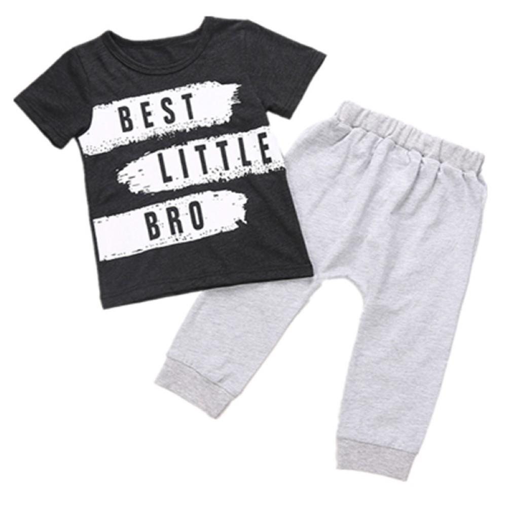 Boys Summer Boys' Letter Printed Round Neck Short Sleeve T-Shirt & Pants Kids Clothing Suppliers