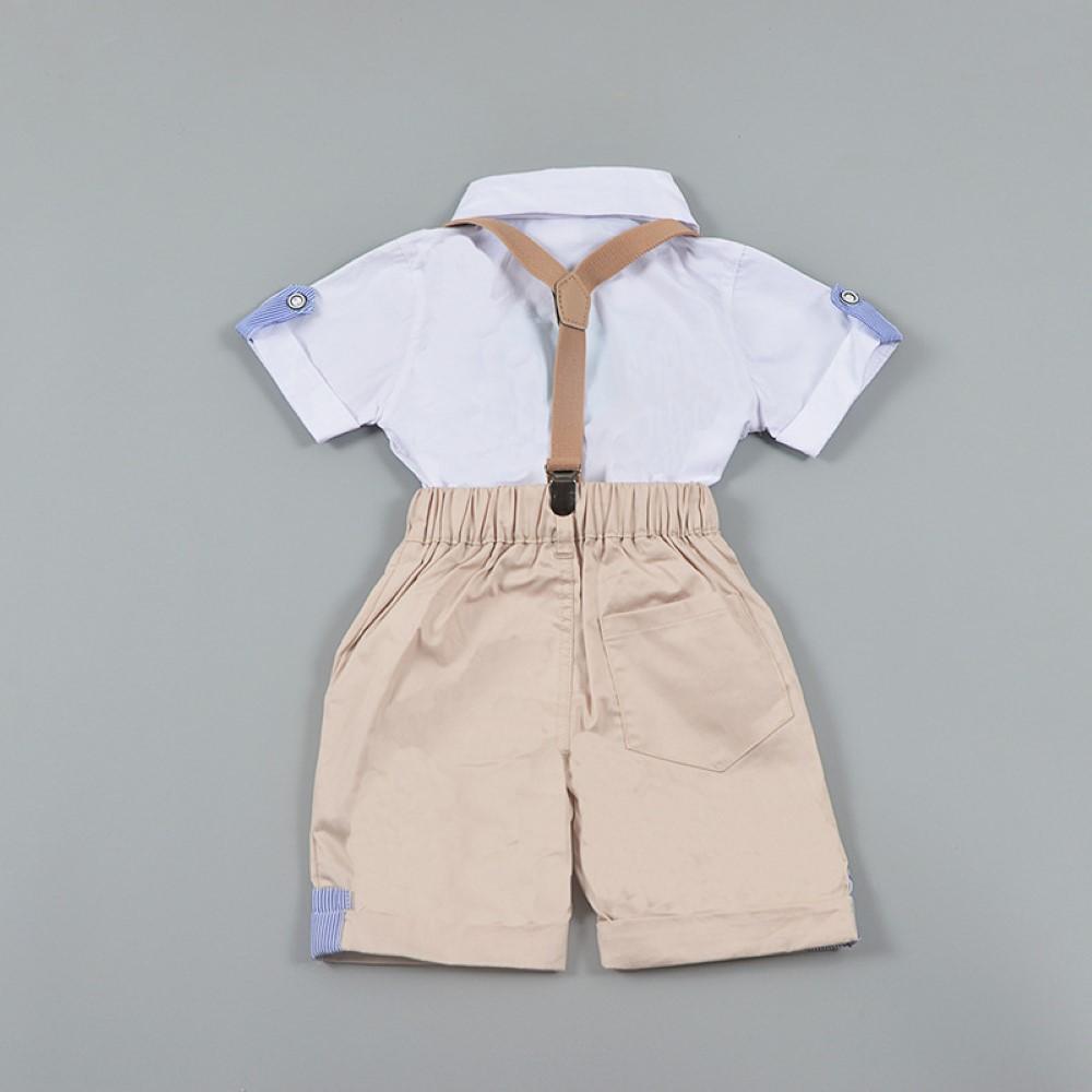 Boys Summer Boys' Suspenders & Solid Shirt & Bow Tie Kids Clothing Suppliers