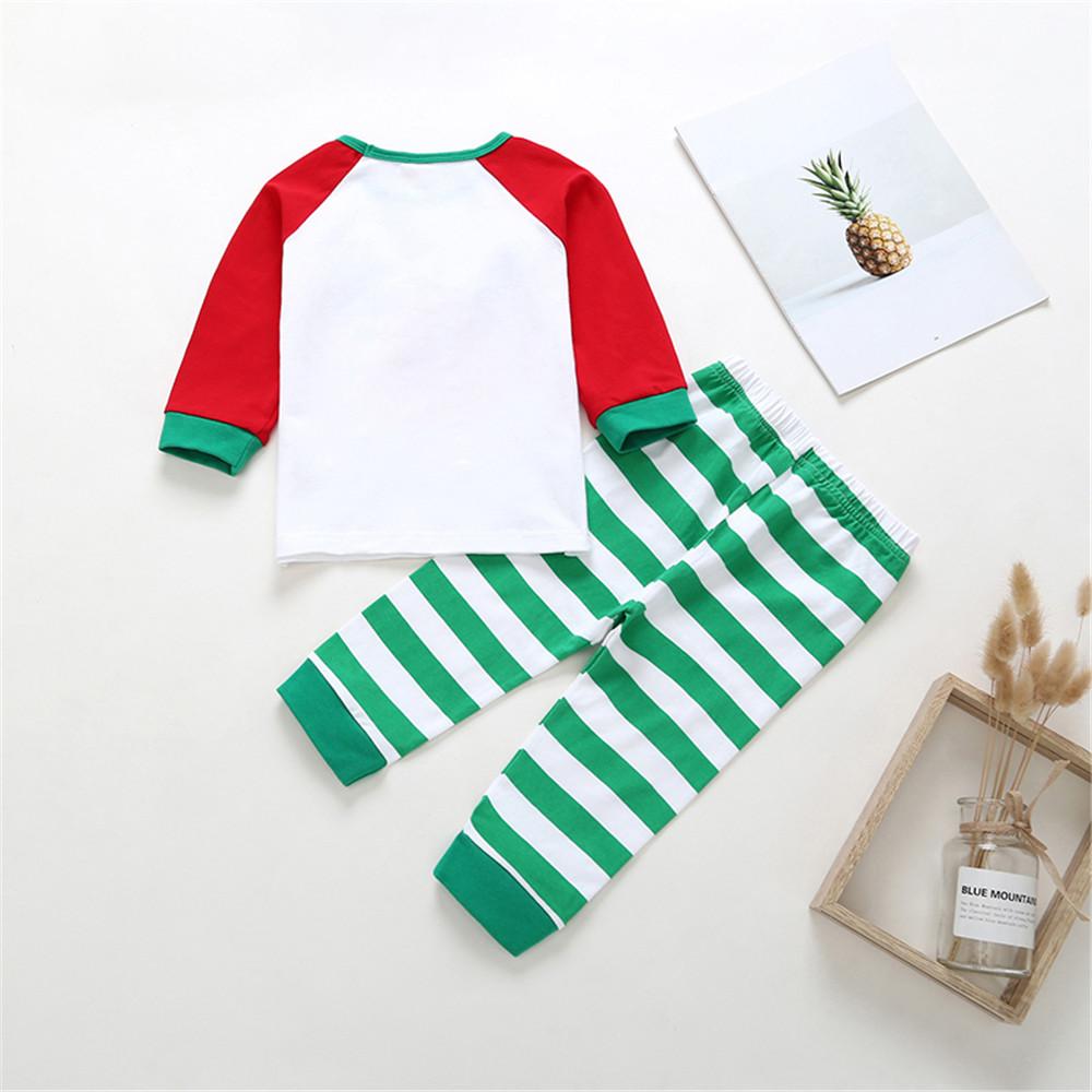 Boys Unisex Printed Elk Tops&Striped Pants Boy Boutique Clothing Wholesale