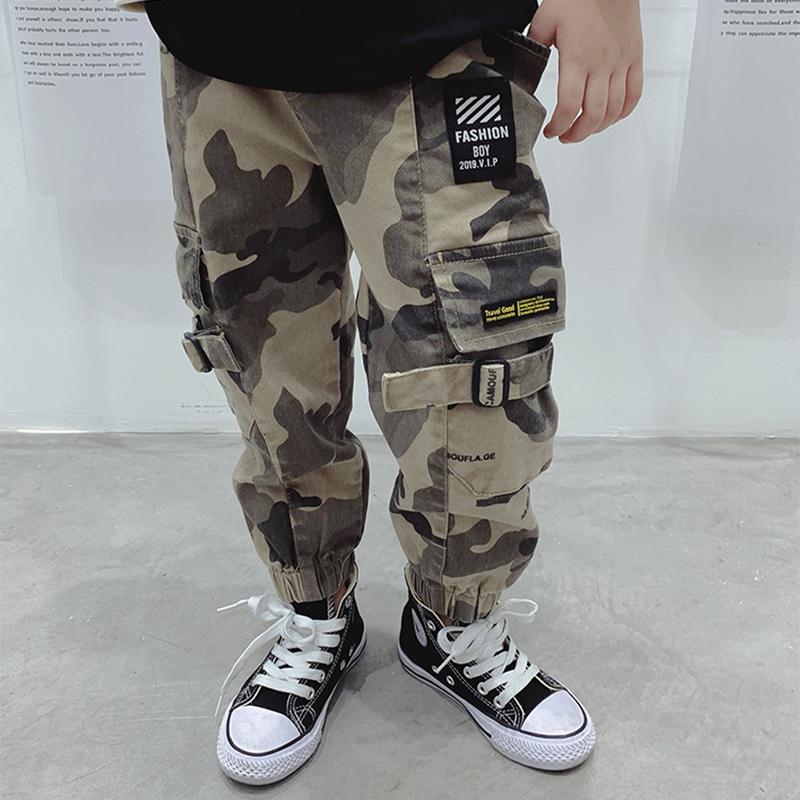 Boys' Fashion Western Style Camouflage Pants Loose Overalls Wholesale Kids Clothing
