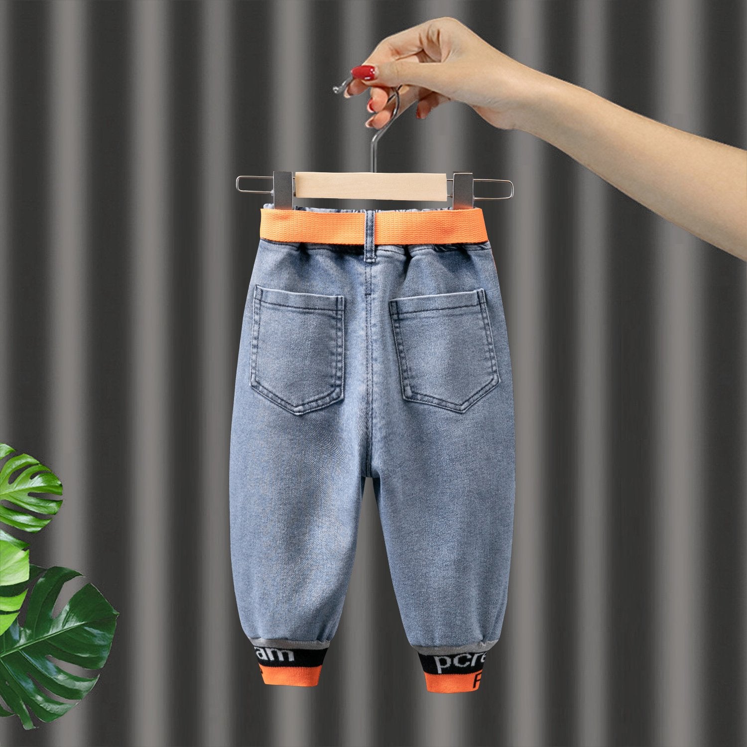 Boys' Trousers Threaded Leg Casual Denim Trousers Wholesale Childrens Clothing
