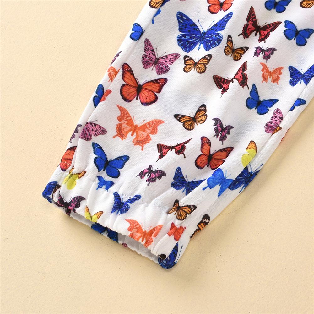 Girls Butterfly Cartoon Printed Casual Trousers Wholesale Childrens Clothing Suppliers