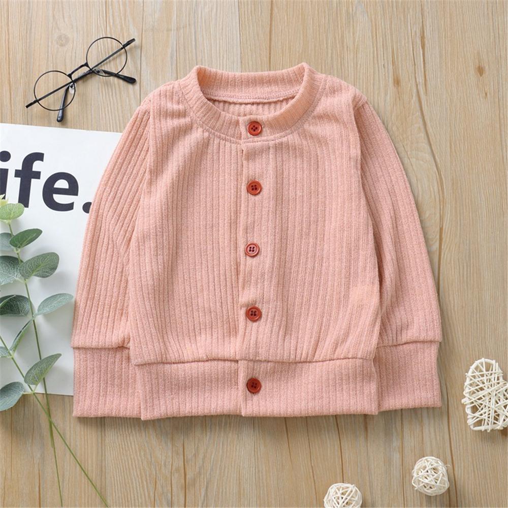 Girls Button Solid Long Sleeve Cardigan Sweaters Girls Wholesale Clothes