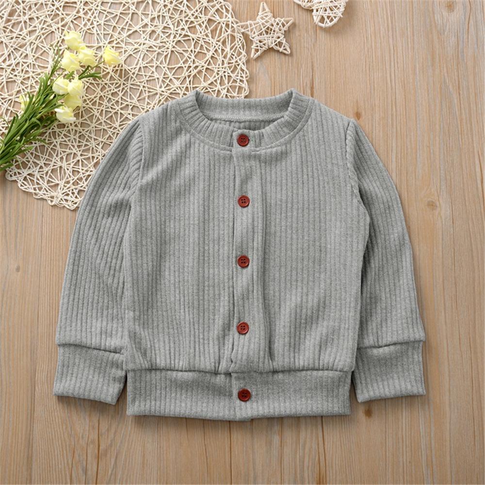 Girls Button Solid Long Sleeve Cardigan Sweaters Girls Wholesale Clothes