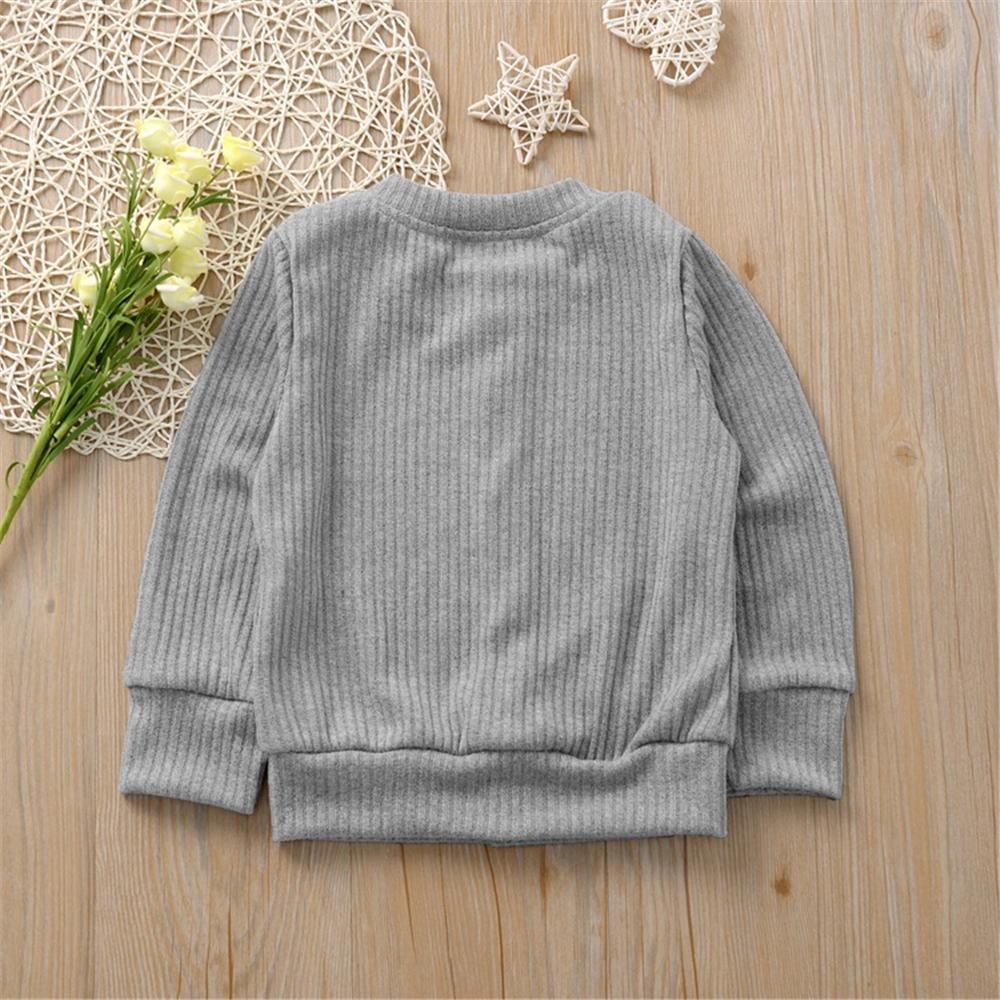 Girls Button Solid Long Sleeve Cardigan Sweaters Girls Wholesale Clothes
