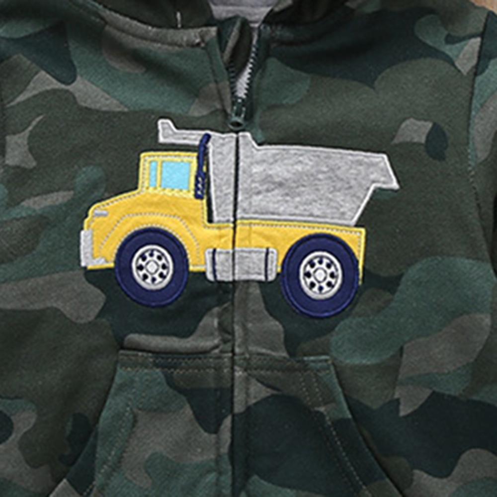 Boys Camo Cartoon Zipper Long Sleeve Hooded Jackets Wholesale