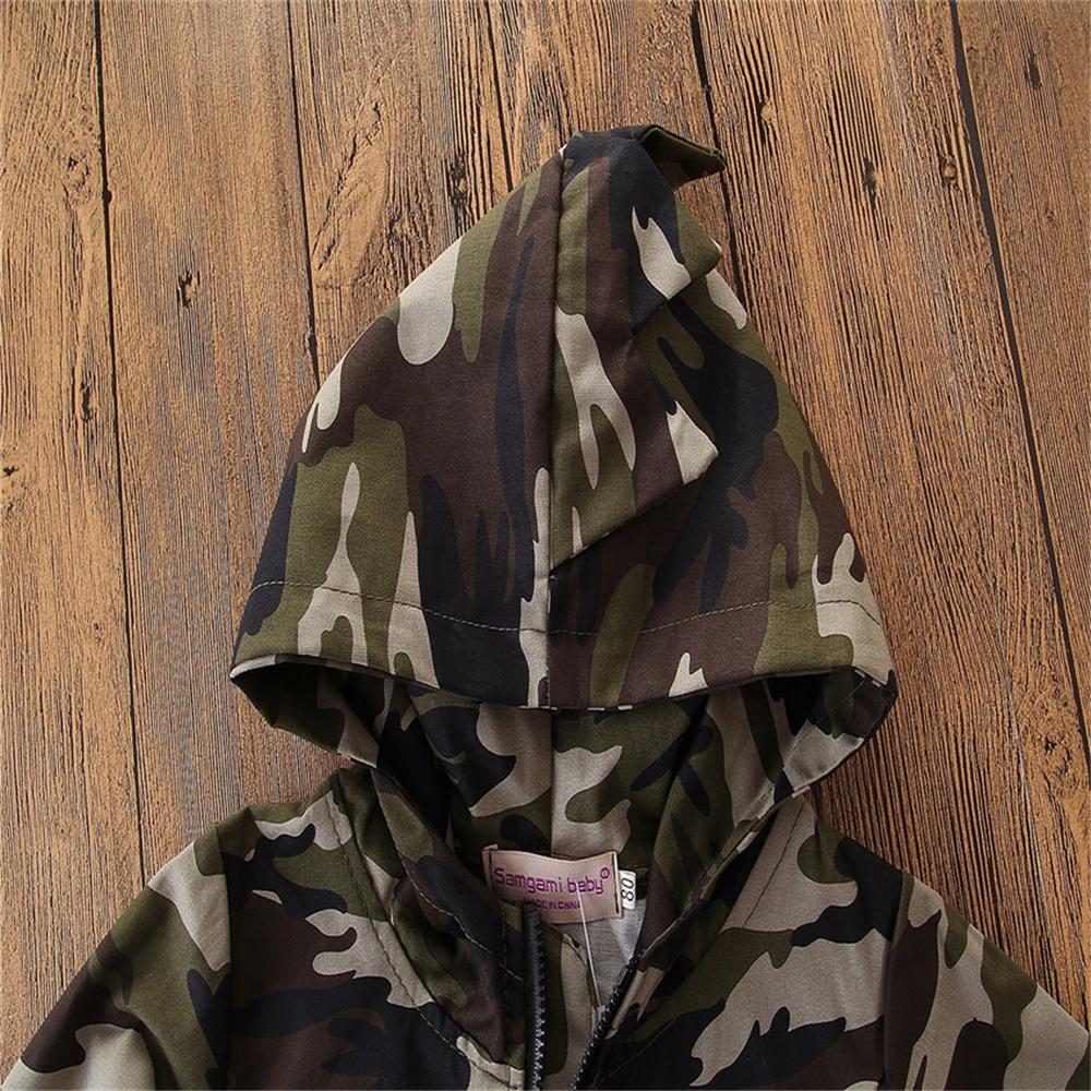 Boys Camo Zipper Hooded Long Sleeve Coat Boy Clothing Wholesale