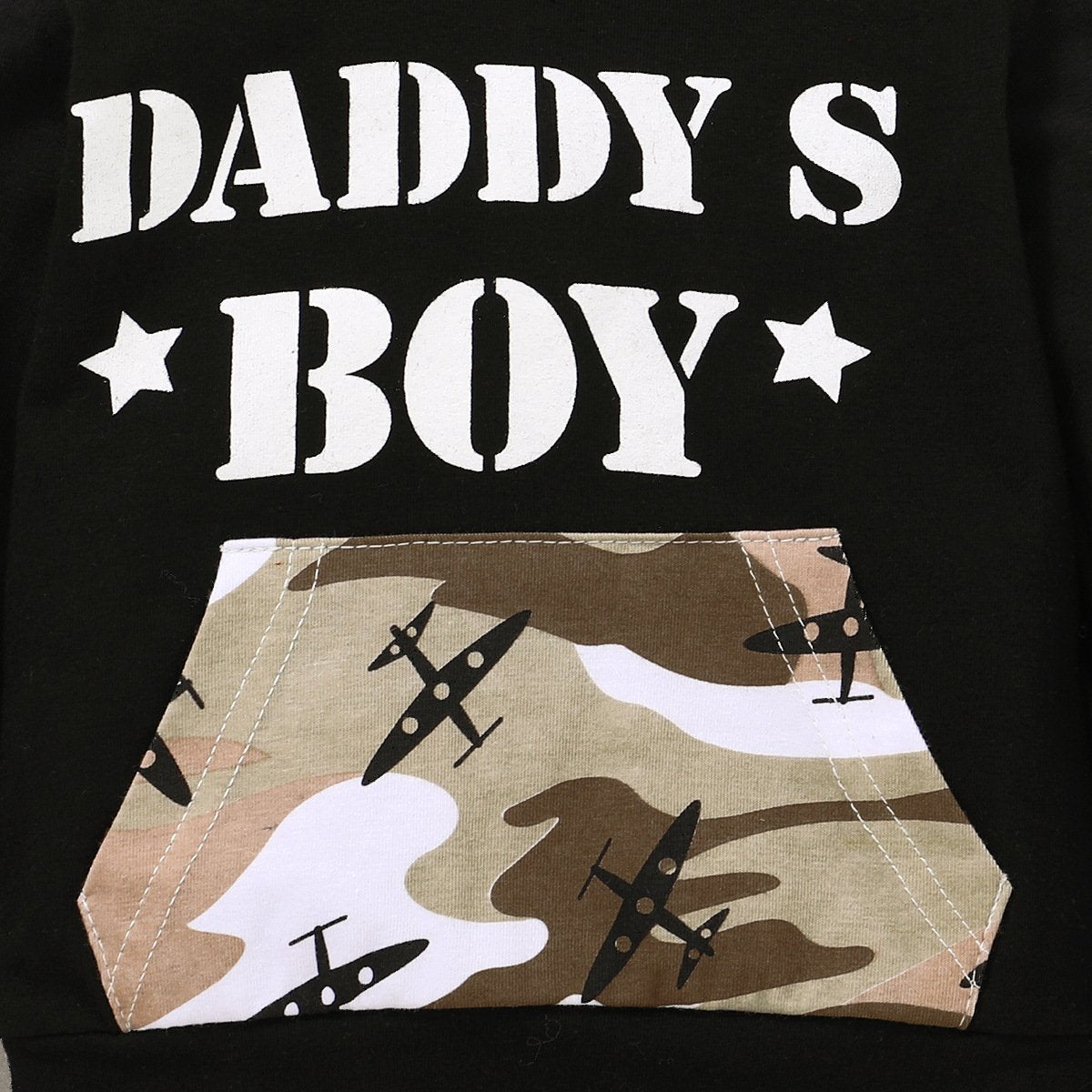 Boys Camouflage Letter Hooded Long Sleeve Top & Pants kids wholesale clothing