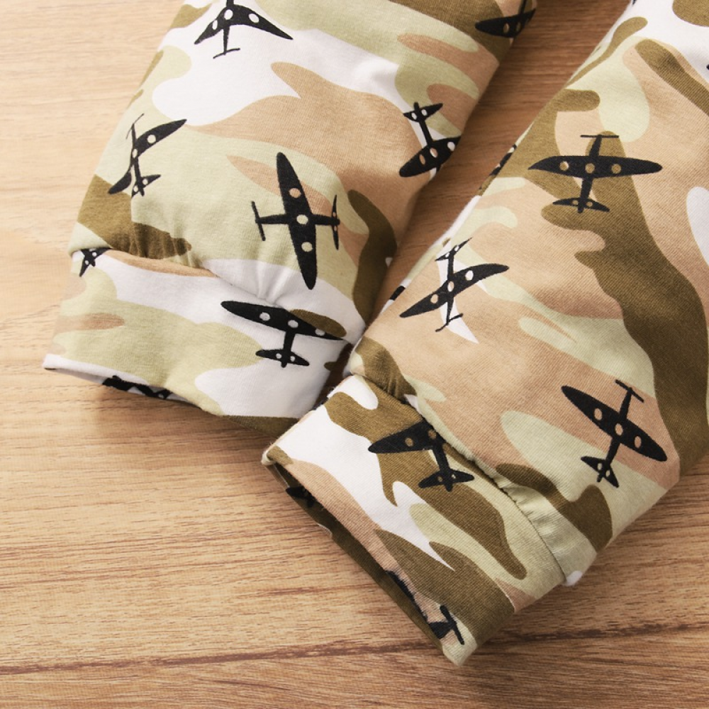 Boys Camouflage Letter Printed Short Sleeve Top & Pants wholesale childrens clothing