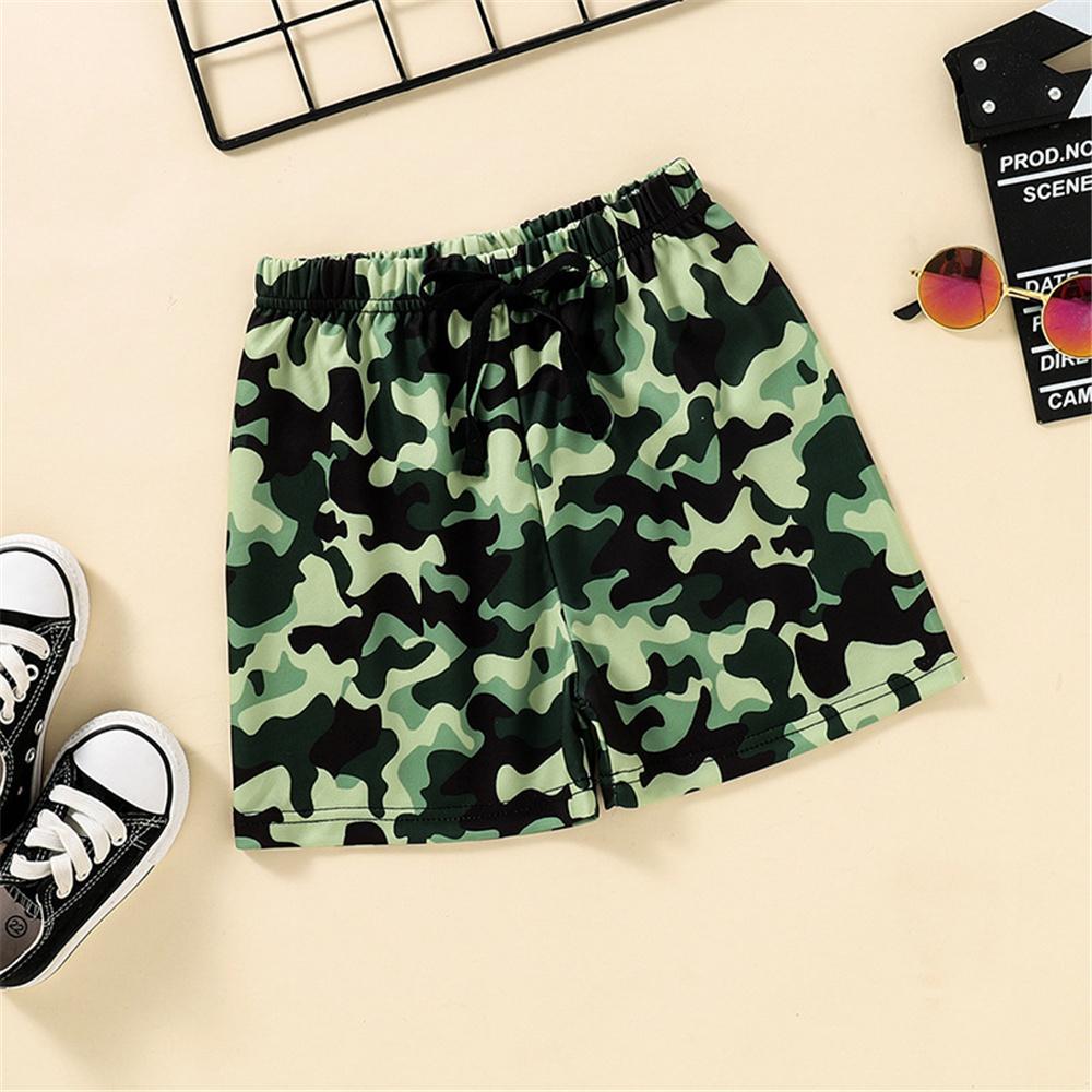 Boys Camouflage Letter Sleeveless Top & Shorts kids clothes wholesale