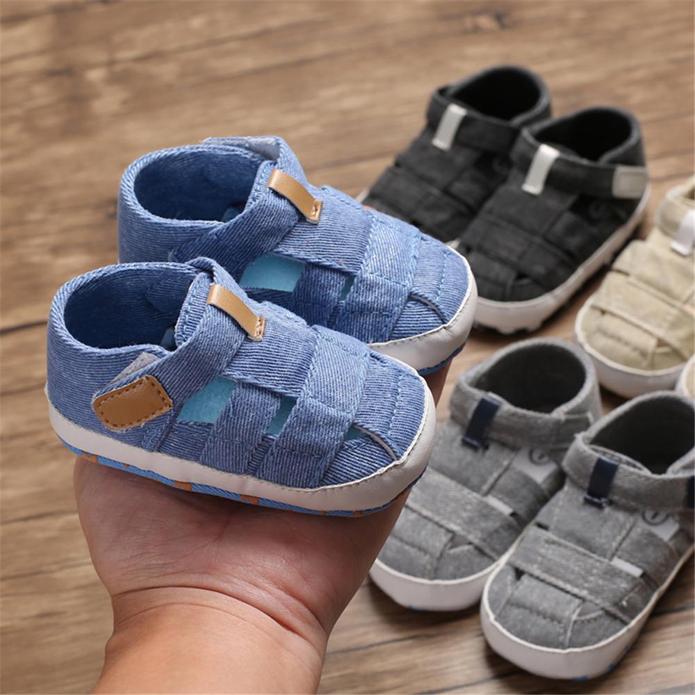 Baby Canvas Hollow Out Magic Tape Comfy Sandals Baby Shoes Wholesale