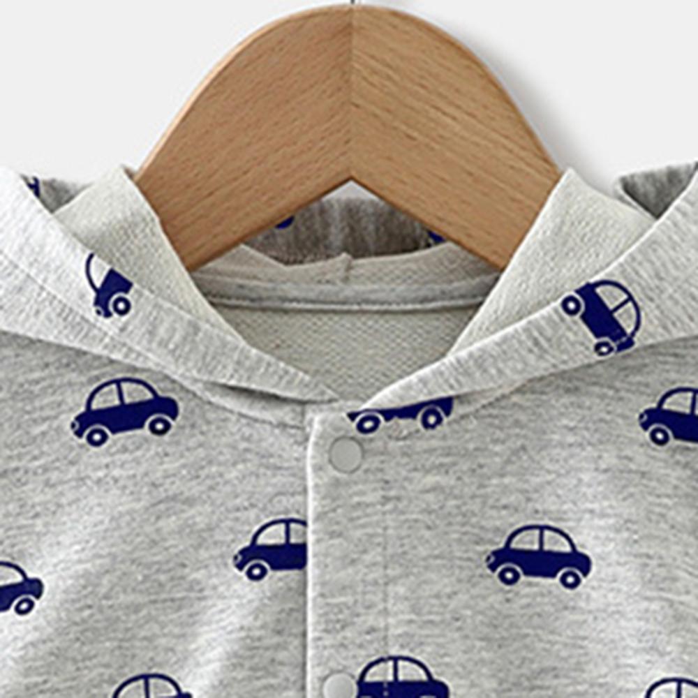 Boys Car Printed Hooded Long Sleeve Jacket Little Boys Wholesale Clothing