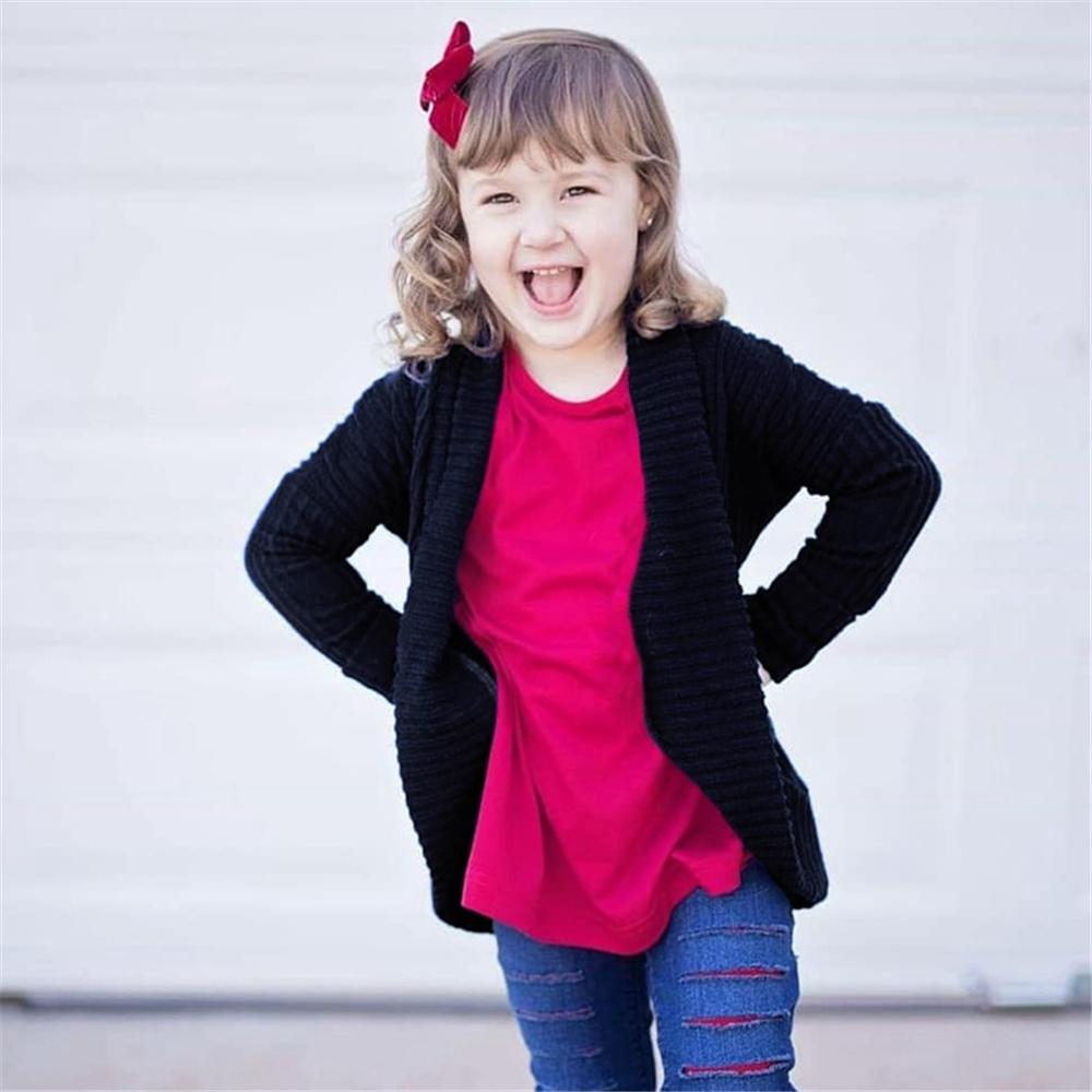 Toddler Girls Cardigan Solid Long Sleeve Sweaters Girls Clothes Wholesale