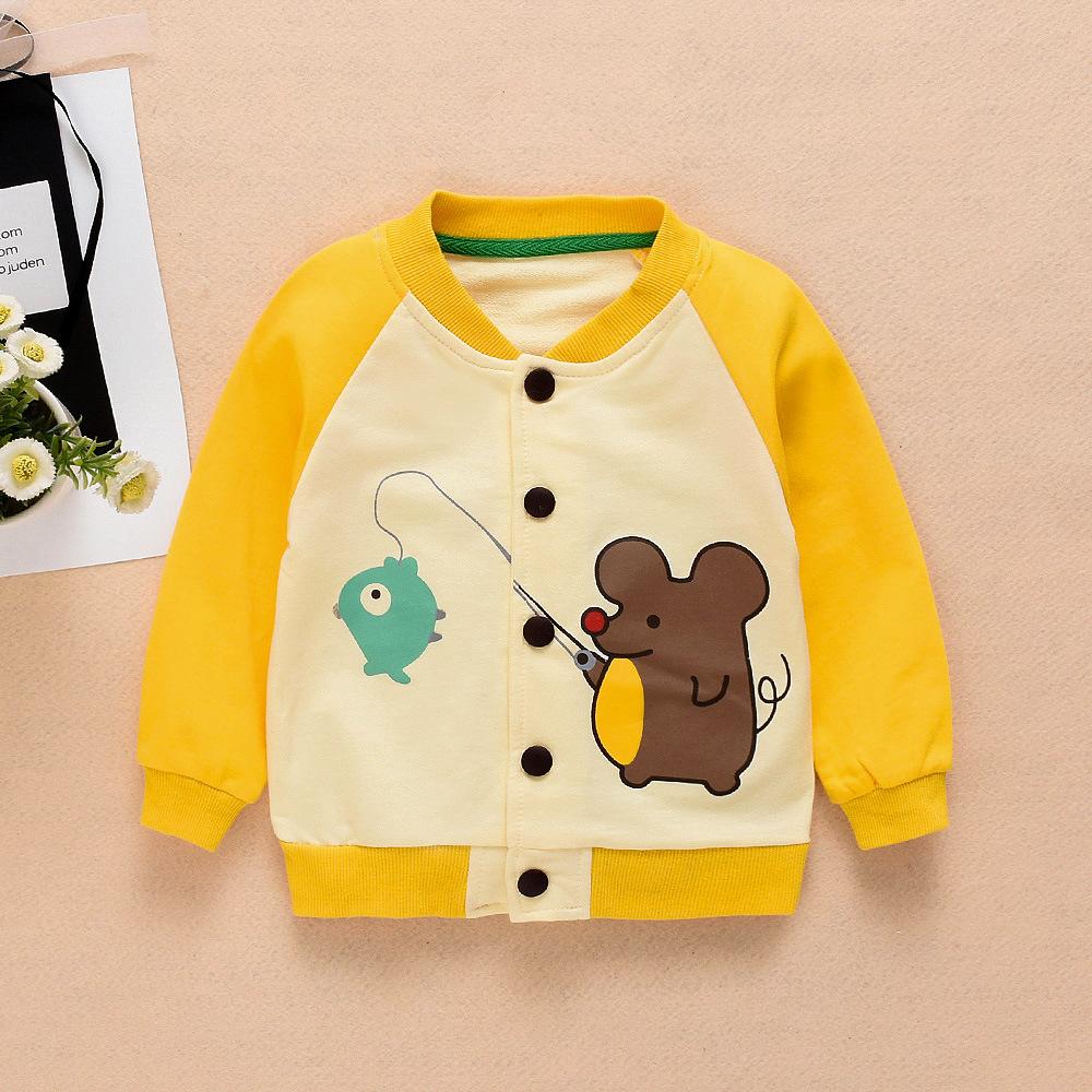 Boys Cartoon Animal Printed Long Sleeve Jackets Wholesale