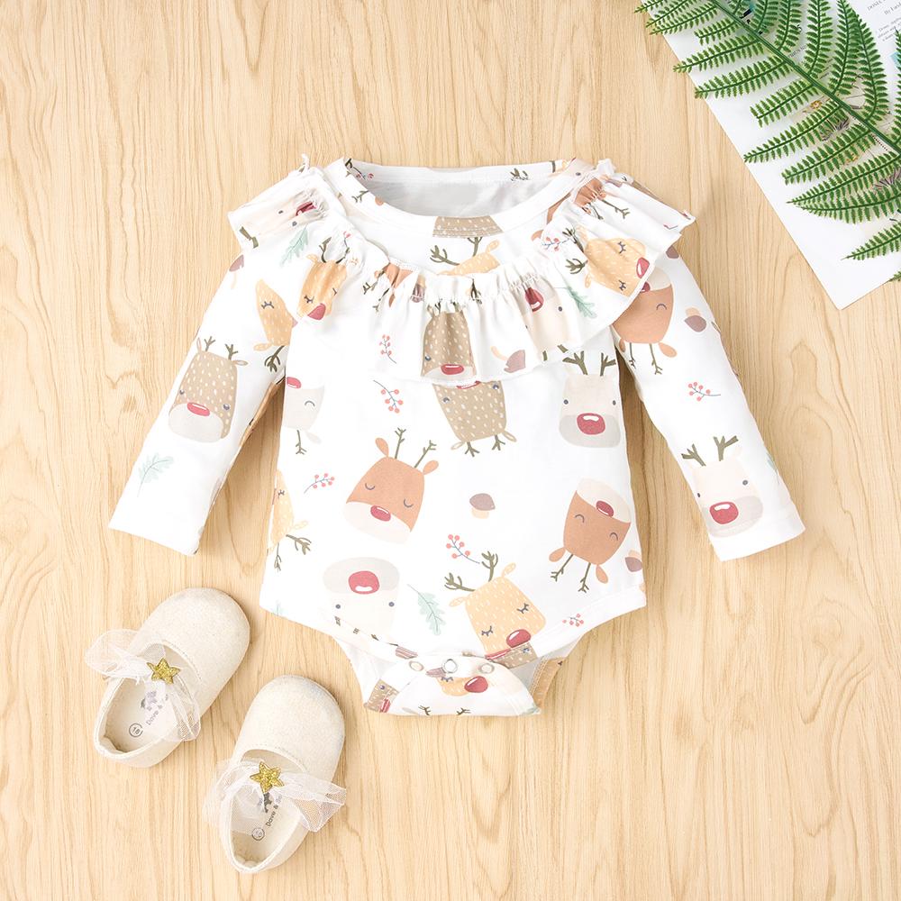 Baby Girls Cartoon Animal Printed Long Sleeve Romper & Pants Wholesale Baby Clothes