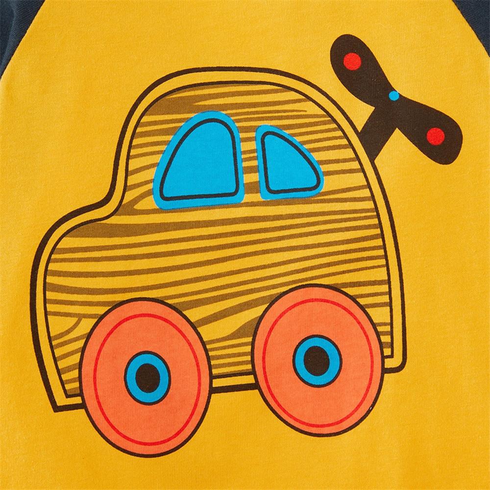 Boys Cartoon Car Printed Long Sleeve Tops