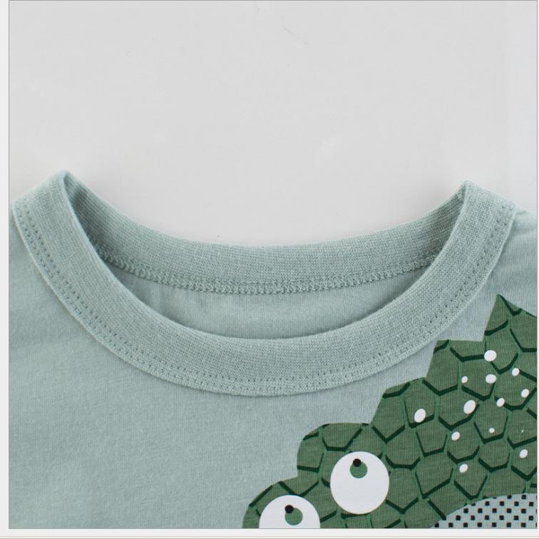 Boys Cartoon Crocodile Printed Short Sleeve T-shirt & Shorts wholesale children's boutique clothing suppliers usa