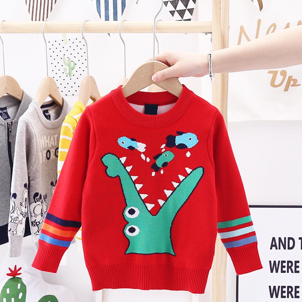 Boys Cartoon Crocodile Pullover Sweater Boy Wholesale Clothing
