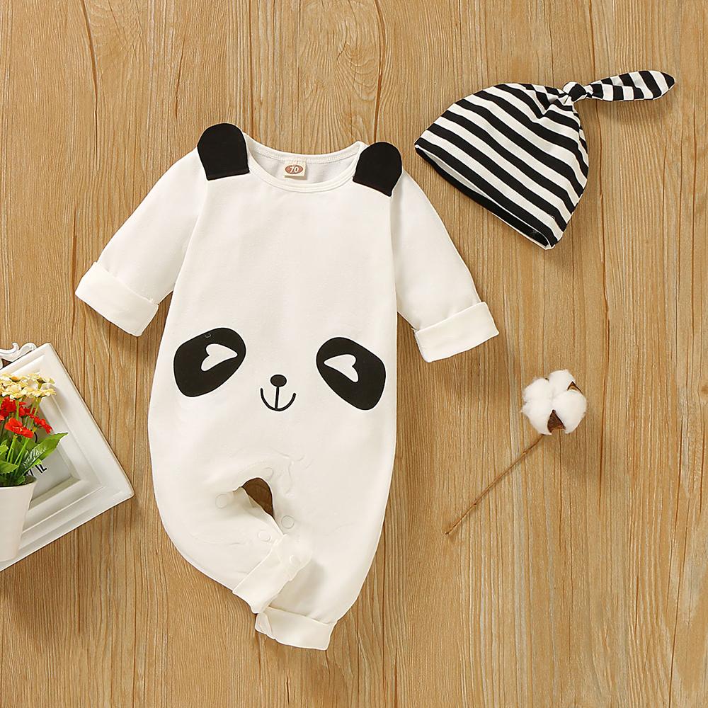 Baby Cartoon Cute Long Sleeve Romper & Hat wholesale baby clothes usa