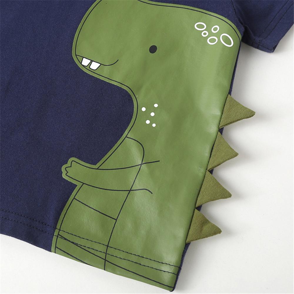 Boys Cartoon Dinosaur Printed Top & Shorts kids clothing wholesale