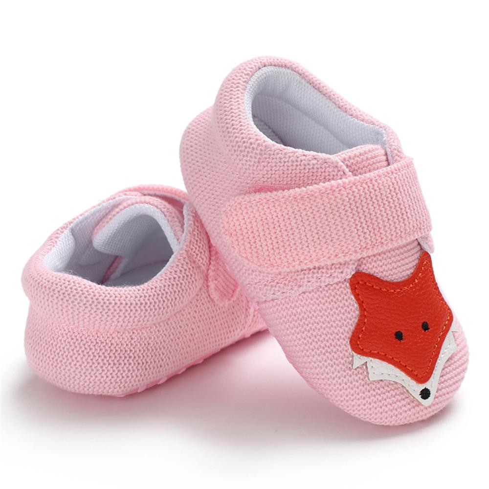 Baby Unisex Cartoon Fox Magic Tape Flats Cheap Kid Shoes Wholesale