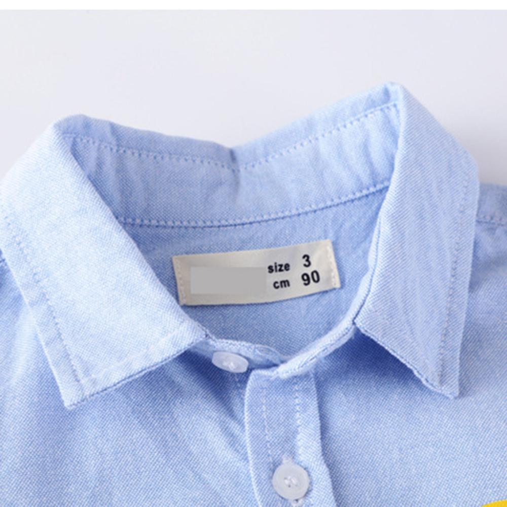 Boys Cartoon Letter Printed Lapel Solid Shirts Wholesale