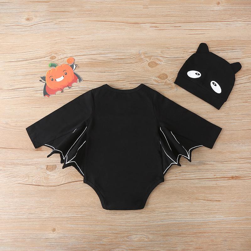 Baby Cartoon Letter Printed Long Sleeve Romper & Hat baby wholesale clothing