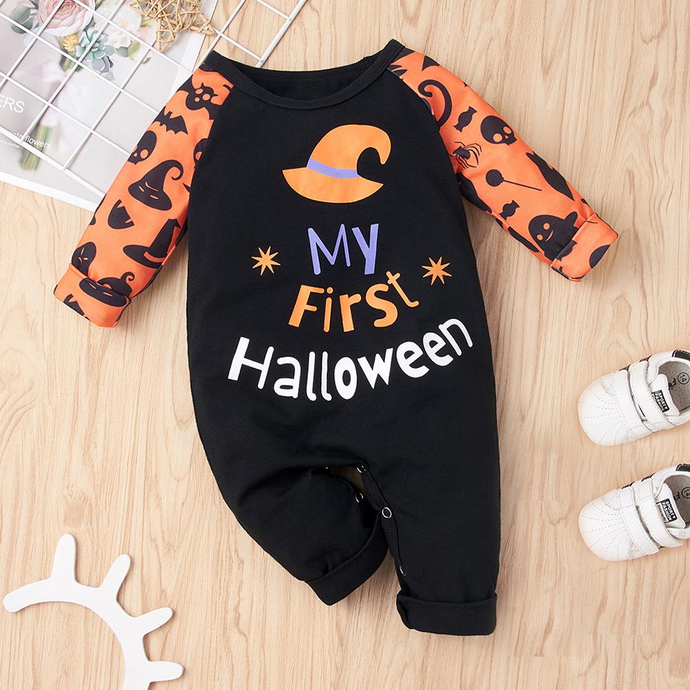 Baby Cartoon Letter Printed Long Sleeve Romper baby clothing wholesale