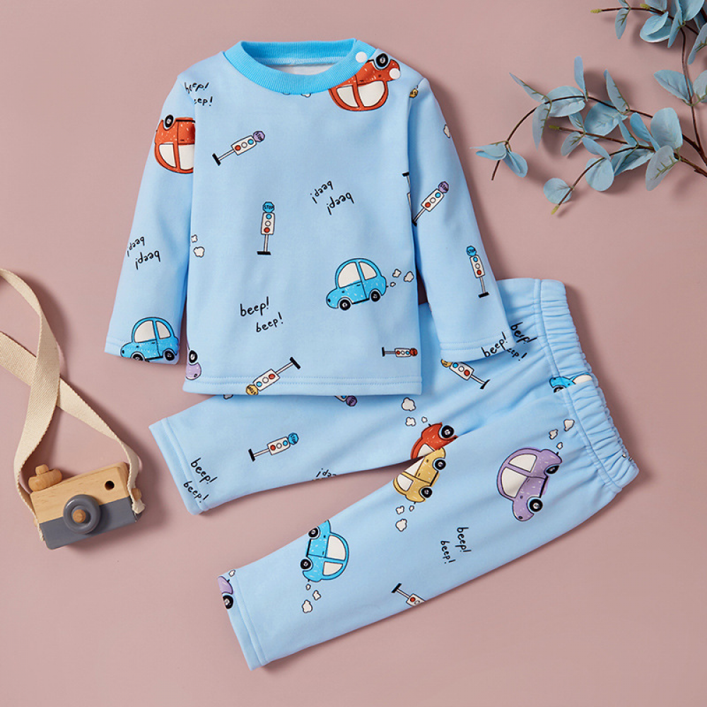 Baby Boys Cartoon Letter Printed Long Sleeve Top & Pants wholesale baby clothes usa